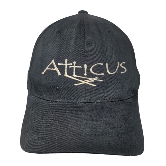 Atticus Fitted Hat Black Small-Medium Embroidered Flexfit Yupoong